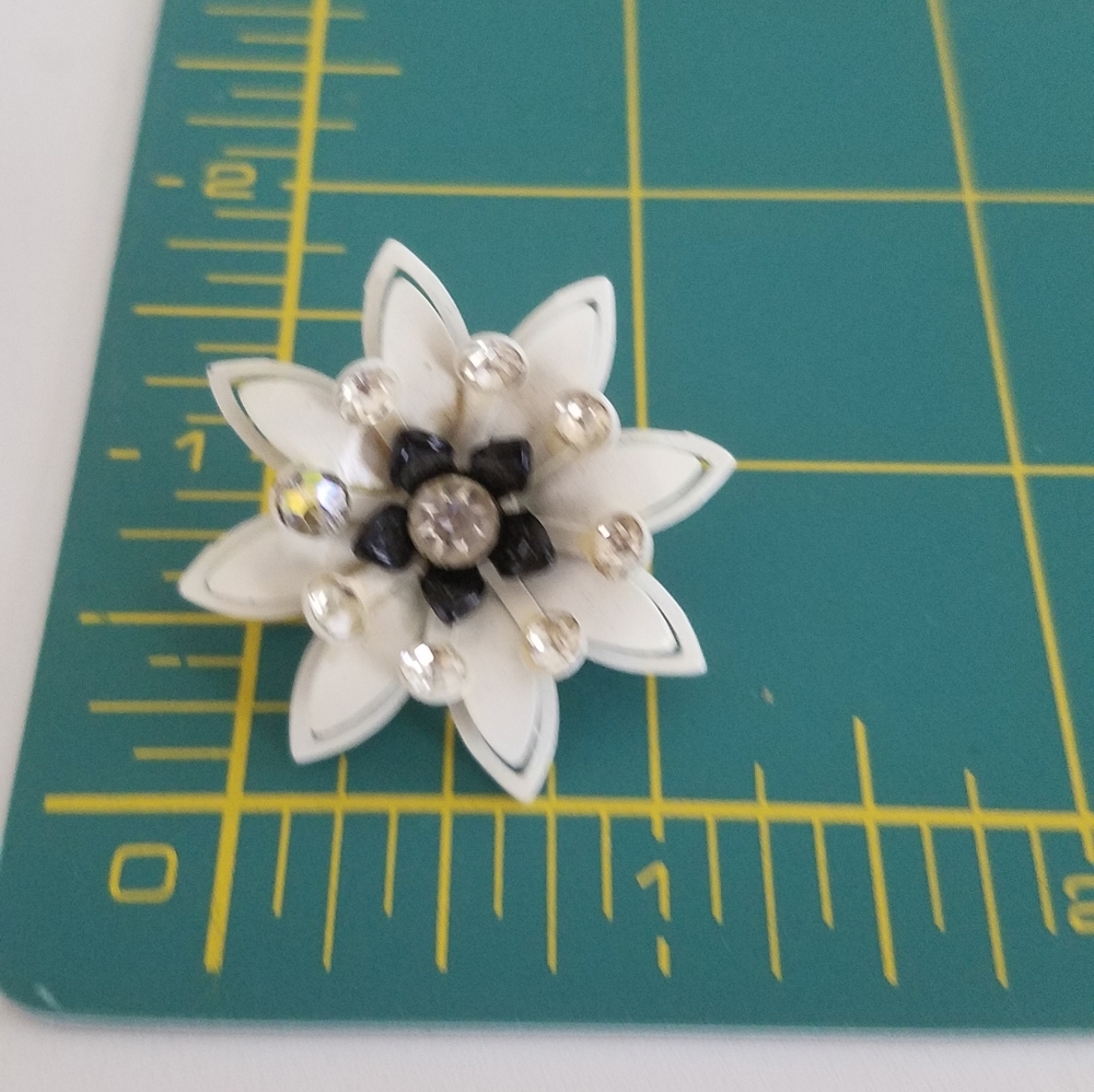 Art deco vintage enamled brooch and earrings